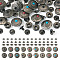 18Sets 9 Styles Brass Snap Buttons, with Plastic Bead, Alloy Cap, Cotton-padded Clothes Coat Down Jacket Buckle, Mixed Color, 19.5x9~10m, Hole: 1.8mm, 2sets/style