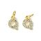 Rack Plating Alloy Rhinestone Pendants, Cadmium Free & Lead Free, Letter O, 11x8x2mm, Hole: 5mm