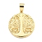 Brass Pendants, Cadmium Free & Nickel Free & Lead Free, Real 18K Gold Plated, Libra, 23x21x2mm, Hole: 6x4mm