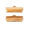 304 Stainless Steel Ribbon Crimp Ends, Rectangle, Real 18K Gold Plated, 10x25mm, Hole: 5x2mm