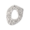 304 Stainless Steel Pendants, Textured, Irregular Oval Charm, Antique Silver, 32.5x24x1mm, Hole: 1.5mm