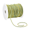 100 Yards Braided Polyester Cords, with Metallic Thread, Round, Green Yellow, 2mm