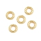 Brass Beads, Hammered Ring, Rack Plating, Long-Lasting Plated, Lead Free & Cadmium Free, Real 18K Gold Plated, 6x1mm, Hole: 3.4mm