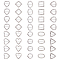 36pcs 9 style Brass Crystal Rhinestones Slide Heart Buckles, Long-Lasting Plated, for Wedding Invitation Letter and Garment Decoration, Silver, 16~25x13~21x3mm, Hole: 4~6x8~18mm, 4pcs/style