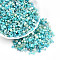 Glass Seed Beads, Mixed Shapes, Mixed Style, Cyan, 2.5~12.5x2~8x2~8mm, Hole: 0.7~1.5mm, about 2045~3215pcs/pound