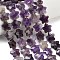 Natural Amethyst Beads Strands, Star, Faceted, with Seed Beads, 14~14.5x14.5~15x6~6.5mm, Hole: 1~1.2mm, about 26pcs/strand, 14.96~15.63''(38~39.7cm)