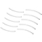 Brass Tube Beads, Curved, Silver, 35x2mm, Hole: 1mm, 200pcs