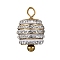 304 Stainless Steel Crystal Rhinestone Pendants, Bell, Golden, 16x11mm, Hole: 2mm