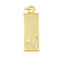Brass Micro Pave Clear Cubic Zirconia Pendants, Real 18K Gold Plated, Rectangle, Letter W, 23.5x7.5x2mm, Hole: 3mm