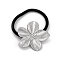 304 Stainless Steel Hair Ties, with Nylon Cord, Flower, Stainless Steel Color, Inner Diameter: 45mm