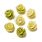 Synthetic Coral Dyed Carved Beads, Rose Flower, Green Yellow, 11x11x9mm, Hole: 1.5mm