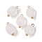 Acrylic Pendants, Imitation Gemstone, with Brass Loops, Nuggets, White, 19x12.5x11.5mm, Hole: 2mm