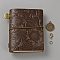 Leather Notebook, Travel Journal, Rectangle, Coconut Brown, 85x80x18mm