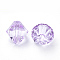 Transparent Acrylic Beads, Bicone, Lilac, 4x4mm, Hole: 1.2mm, about 340pcs/10g