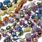 Electroplated Raw Rough Natural Amethyst Beads Strands, with Seed Beads, Nuggets, Mixed Color, 13~20x12~14.5x11~14mm, Hole: 1.2~1.4mm, about 9pcs/strand, 6.89''~7.09''(17.5~18cm)