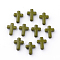 Opaque Acrylic Beads, Cross, Dark Olive Green, 16x12x4.5mm, about 1230pcs/500g
