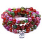 Bohemian Styles Natural Round Other Jade Beaded Stretch Bracelets for Women Men, with Flat Round Charm