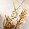 Rectangle 304 Stainless Steel Pave Natural White Shell Initial Pendant Necklaces for Women, Real 18K Gold Plated, Letter Y, 15.75 inch(40cm)