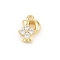 Brass Micro Pave Clear Cubic Zirconia Charms, Long-Lasting Plated, Rack Plating, Cadmium Free & Lead Free, Real 18K Gold Plated, Letter P Charms, 10x8x3.5mm, hole: 1.2mm