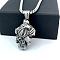 European Greek Stainless Steel White Head Eagle Hip Hop Pendant Necklaces for Men, Stainless Steel Color