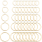 100pcs 5 Styles Brass Linking Rings, Ring, Golden, 20~40x0.7~1mm, 20pcs/style
