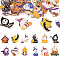 Pandahall 24Pcs 12 Style Halloween Theme Alloy Enamel Pendants, Light Gold, Mixed Shapes, Mixed Color, 23~28.5x21.5~22x1mm, Hole: 1.6~1.8mm, 2pcs/style