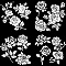 4Pcs 4 Styles PET Waterproof Self-adhesive Car Stickers, Reflective Decals for Car, Motorcycle Decoration, June Rose, 200x200mm, 1pc/style