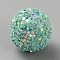 Opaque Acrylic Beads, Round, Turquoise, 15.5x14.5mm, Hole: 2.3mm