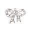 Non-Tarnish 304 Stainless Steel Pendants, Bowknot Charm, Stainless Steel Color, 23x30x4mm, Hole: 2mm