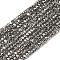 Electroplate Glass Beads Strands, Pearl Luster Plated, Faceted, Rondelle, Gray, 2.4~3.2x4mm, Hole: 1mm, about 147~152pcs/strand, 39~45cm