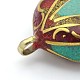 Handmade Tibetan Style Flat Round Pendants TIBEP-M033-05C-2