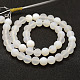 Chapelets de perles en agate blanche mate naturelle X-G-F377-6mm-2