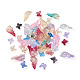 Transparent Spray Painted Glass Charms GLAA-TA0001-05-4