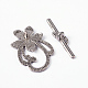 Antique Silver Alloy Tibetan Style Flower Toggle Clasps X-LF0677Y-NF-2