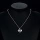 Silver Plated Brass Cubic Zirconia Heart Pendant Necklaces NJEW-BB02984-C-5