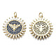 Brass Micro Pave Clear and Blue Cubic Zirconia Pendants KK-Q769-030-NF-2