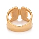 Chapado en iones (ip) 304 anillo grueso rectangular de acero inoxidable para hombres y mujeres RJEW-B040-09G-3