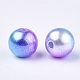 Cuentas de perlas de imitación de plástico ABS del arco iris OACR-Q174-6mm-06-2