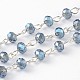 Chaînes manuelles avec perles rondelles à facettes en verre électrolytique pour fabrication de colliers et bracelets AJEW-JB00146-02-1
