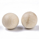 天然木製丸玉  DIY装飾木工ボール  未完成の木製の球  穴なし/ドリルなし  染色されていない  無鉛の  アンティークホワイト  24~25mm WOOD-T014-25mm-2