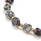 Bracelet extensible perlé rond en obsidienne flocon de neige naturelle BJEW-JB08197-04-4