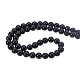 Teints chapelets de perles d'agate noire naturelle G-PH0028-8mm-18-5