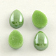 Pearlized Plated Opaque Glass Cabochons PORC-S778-4x7-08-1
