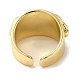 Rack Plating Real 18K Gold Plated Brass Curb Chains Shape Open Cuff Rings RJEW-B048-11G-3