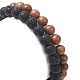 2 pièces 2 style bois naturel et roche de lave ensemble de bracelets extensibles perlés ronds pour femmes BJEW-JB09381-04-6