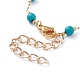 Bracelets ronds en perles synthétiques turquoise (teints) BJEW-JB05274-01-3