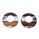 Colgantes de resina transparente y madera de nogal RESI-ZX017-70-3