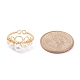 Anello a polsino aperto con corona intrecciata con perle di conchiglia RJEW-TA00037-4