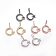 Brass Cubic Zirconia Hoop Earrings EJEW-O084-04-1