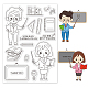 GLOBLELAND Teachers' Day Clear Stamps Greeting Words Silicone Clear Stamp Seals for Cards Making DIY Scrapbooking Photo Journal Album Decoration DIY-WH0167-56-658-1